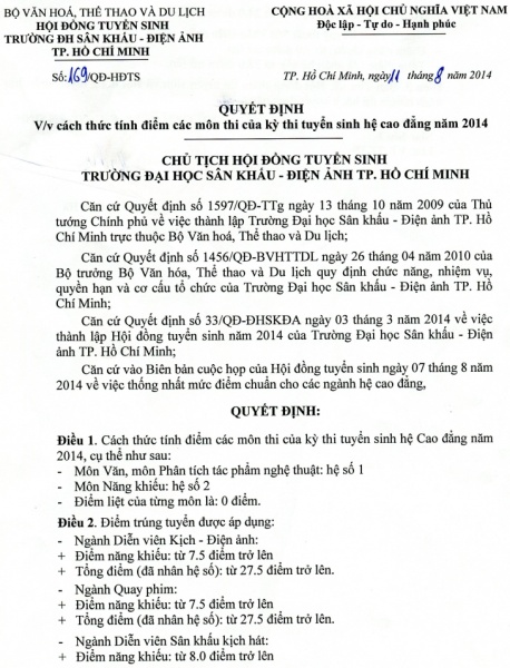 Trường Đại học Sân khấu – Điện ảnh Thành phố Hồ Chí Minh