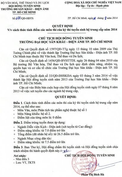 Trường Đại học Sân khấu – Điện ảnh Thành phố Hồ Chí Minh