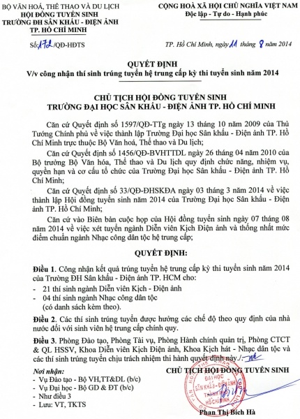 Trường Đại học Sân khấu – Điện ảnh Thành phố Hồ Chí Minh