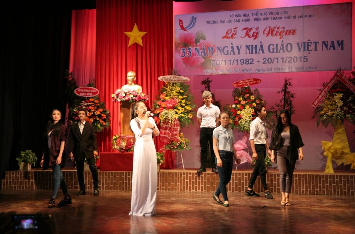 PGS.TS Vũ Ngọc Thanh phát biểu tại lễ nhà giáo Việt Nam 20/11/2015