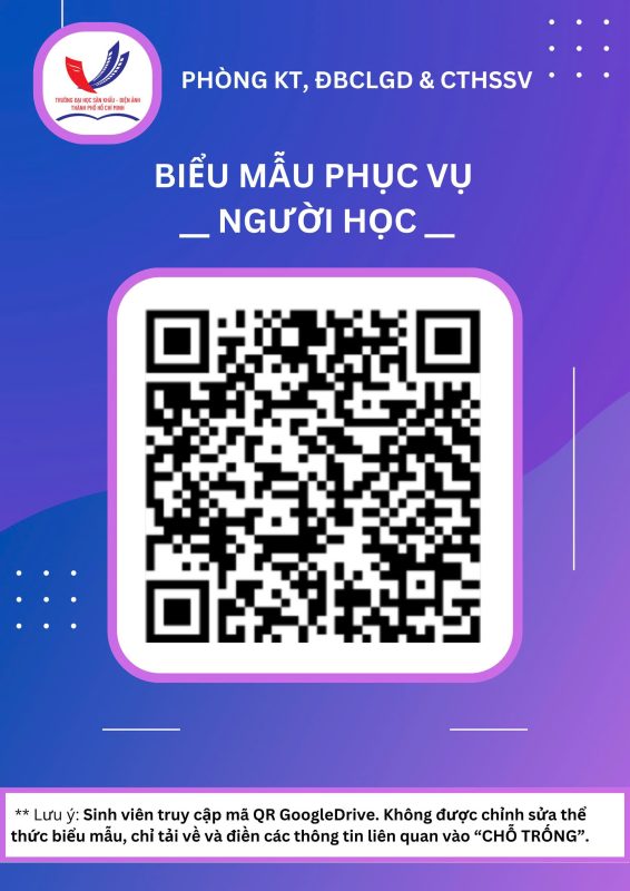 BIỂU MẪU PHỤC VỤ SINH VIÊN