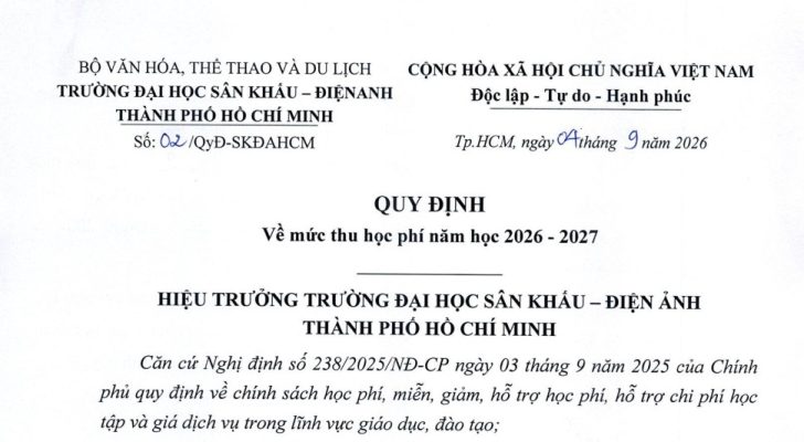 Quy định về mức thu học phí năm học 2026 - 2027