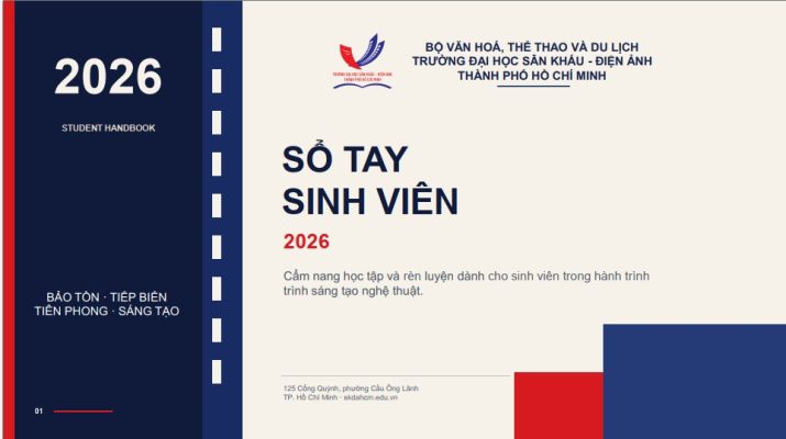 Sổ tay sinh viên trường Đại học Sân khấu - Điện ảnh Tp. Hồ Chí Minh 2026