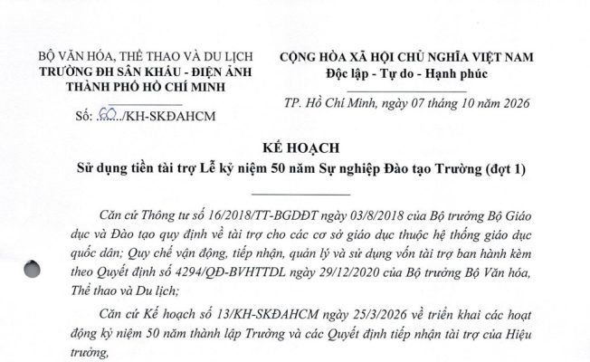 Kế hoạch sử dụng tiền tài trợ